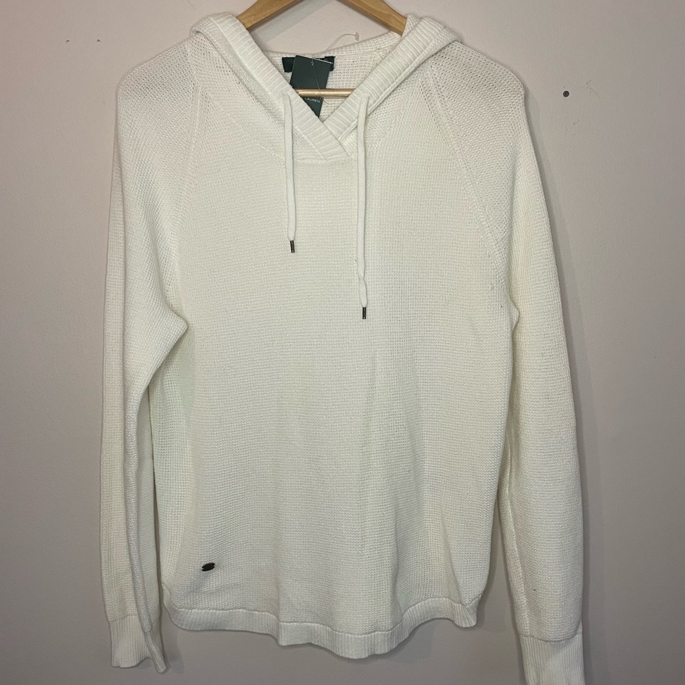 Ralph Lauren 100% Cotton Mesh/Waffle Knot Sweatshirt with hood Size Xl